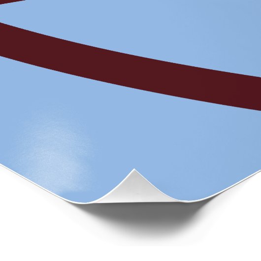 Abstract Poster – Burgundy Lines on Light Blue ポスター (コーナー)