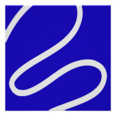 Abstract Poster – White Lines on Blue ポスター (正面)