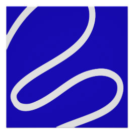 Abstract Poster – White Lines on Blue ポスター