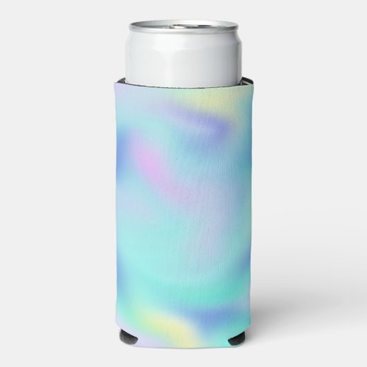 Abstract Pretty Pastel Swirls Pattern スリム缶クーラー (Seltzer正面)