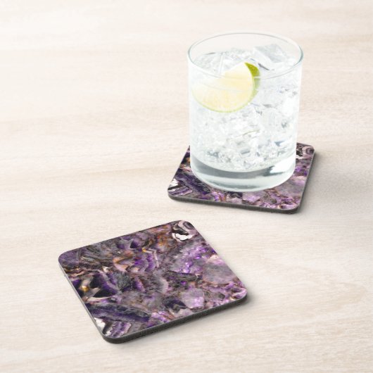 Abstract purple Amethyst Quartz, purple granite コースター (右側)