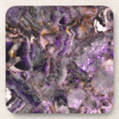 Abstract purple Amethyst Quartz, purple granite コースター (正面)