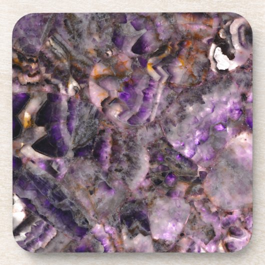 Abstract purple Amethyst Quartz, purple granite コースター (正面)
