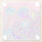 Abstract Purple and Blue Hydrangea with Magenta ガラスコースター (裏面)