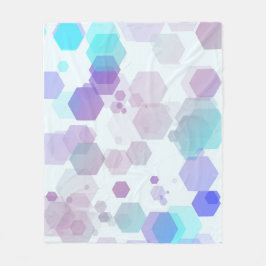 Abstract Purple-Blue Hexagon - Shape Pattern Throw フリースブランケット