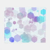 Abstract Purple-Blue Hexagon - Shape Pattern Throw フリースブランケット (正面(横))