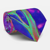 Abstract purple blue sunflower | retro funky fun ネクタイ (ロール)