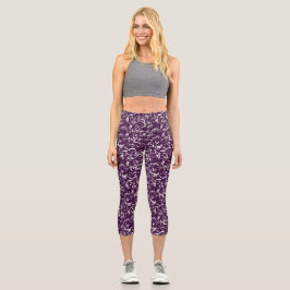 Abstract Purple Capris for Any Occasion カプリレギンス
