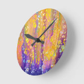 Abstract Purple Clock ラウンド壁時計 (傾斜)