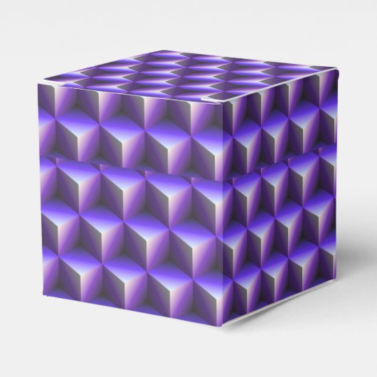 Abstract Purple Cube Block Pattern フェイバーボックス (正面サイド)