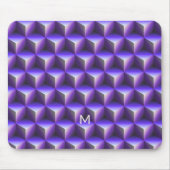 Abstract Purple Cube Block Pattern マウスパッド (正面)