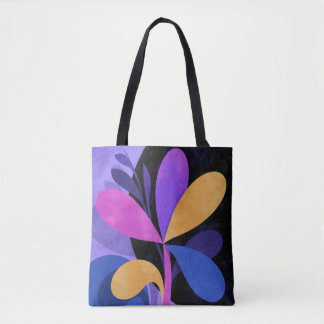 Abstract Purple Flower Tote Bag トートバッグ