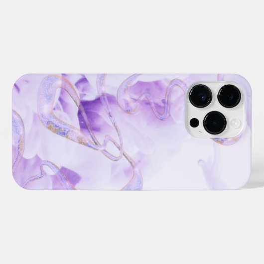 Abstract Purple Fluid Pattern iPhone 14 Pro Max Co iPhoneケース (裏面横)