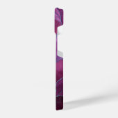 Abstract Purple Leaves Pattern iPhoneケース (左側面)