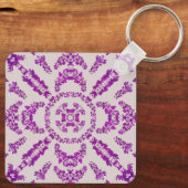 Abstract Purple Orchid Flower Design Pattern Art キーホルダー (裏面)