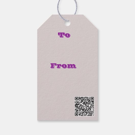 Abstract Purple Orchid Flower Design Pattern Art ギフトタグ (裏面)