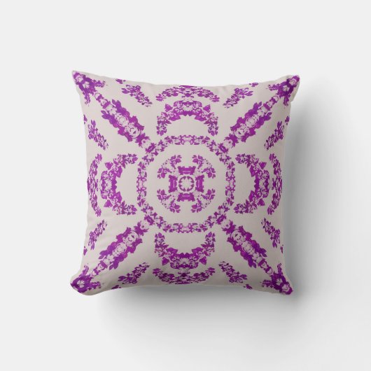 Abstract Purple Orchid Flower Design Pattern Art クッション (正面)