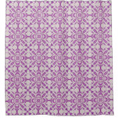 Abstract Purple Orchid Flower Design Pattern Art シャワーカーテン (正面)