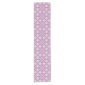 Abstract Purple Orchid Flower Design Pattern Art ショートテーブルランナー (正面)