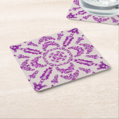 Abstract Purple Orchid Flower Design Pattern Art スクエアペーパーコースター (アングル)