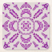 Abstract Purple Orchid Flower Design Pattern Art スクエアペーパーコースター (正面)