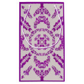 Abstract Purple Orchid Flower Design Pattern Art  スモールペーパーバッグ (裏面)