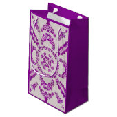 Abstract Purple Orchid Flower Design Pattern Art  スモールペーパーバッグ (裏面アングル)