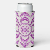 Abstract Purple Orchid Flower Design Pattern Art スリム缶クーラー (Seltzer正面)