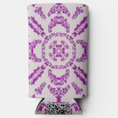 Abstract Purple Orchid Flower Design Pattern Art スリム缶クーラー (正面)
