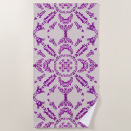 Abstract Purple Orchid Flower Design Pattern Art ビーチタオル