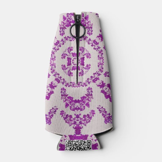 Abstract Purple Orchid Flower Design Pattern Art  ボトルクーラー (裏面)