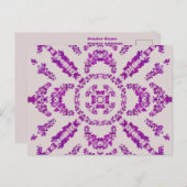 Abstract Purple Orchid Flower Design Pattern Art ポストカード (正面/裏面)