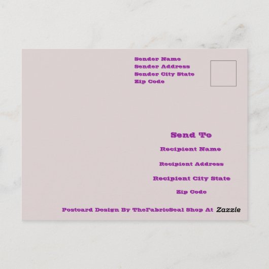 Abstract Purple Orchid Flower Design Pattern Art ポストカード (裏面)