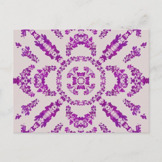 Abstract Purple Orchid Flower Design Pattern Art ポストカード (正面)