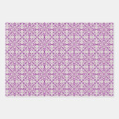 Abstract Purple Orchid Flower Design Pattern Art ラッピングペーパーシート (正面)