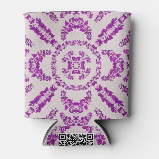 Abstract Purple Orchid Flower Design Pattern Art 缶クーラー (正面)