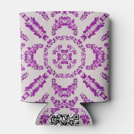 Abstract Purple Orchid Flower Design Pattern Art 缶クーラー (裏面)