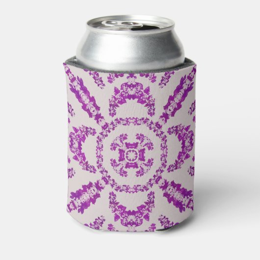 Abstract Purple Orchid Flower Design Pattern Art 缶クーラー (缶裏面)