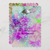 ABSTRACT PURPLE PINK BLUE WAVES SEASHELLS,SPARKLES 招待状 (正面/裏面)