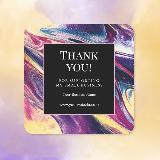 Abstract Purple Swirl Business Sticker スクエアシール