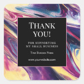 Abstract Purple Swirl Business Sticker スクエアシール (正面)