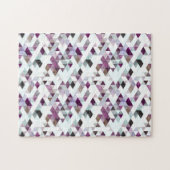 Abstract Purple Teal Diamond Quilt Pattern Puzzle ジグソーパズル (横)