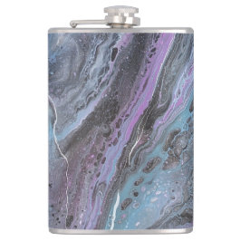Abstract Purple & Teal Flow フラスク