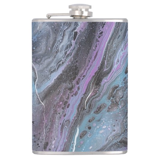 Abstract Purple & Teal Flow フラスク (正面)
