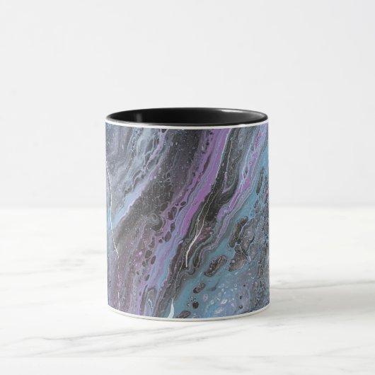 Abstract Purple & Teal Flow Mug マグカップ (中央)