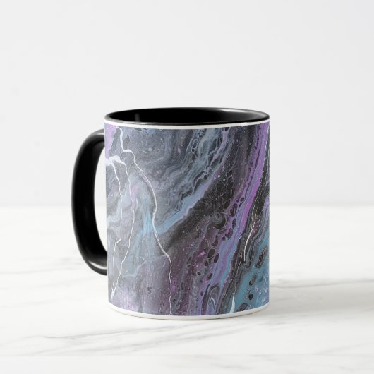 Abstract Purple & Teal Flow Mug マグカップ (正面左)
