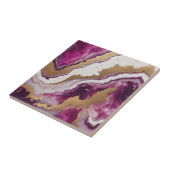 Abstract Purple White & Gold Agate Geode Marble タイル (側面)