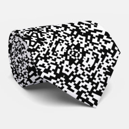 Abstract QR Code Modern Black And White Pattern ネクタイ