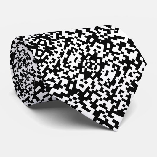 Abstract QR Code Modern Black And White Pattern ネクタイ (ロール)