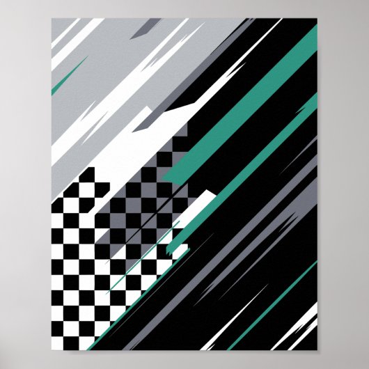 Abstract Racing Background with Diagonal Streaks ポスター (正面)
